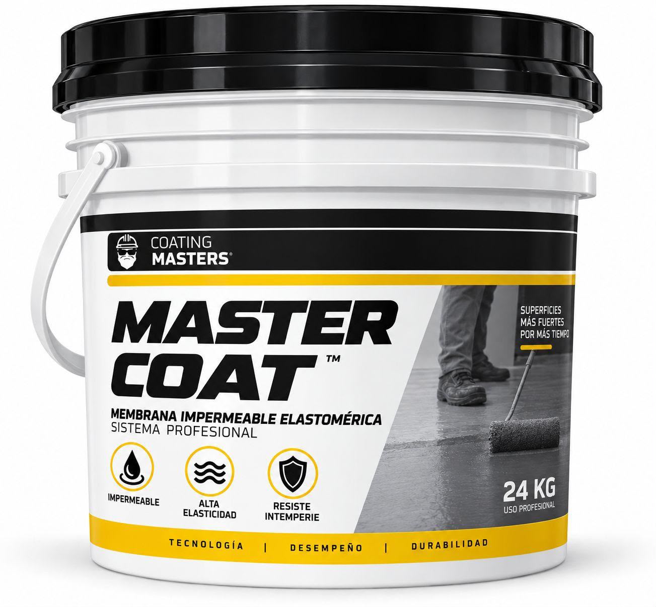 Cubeta Master Coat 24 kg, membrana impermeable elastomérica de Coating Masters