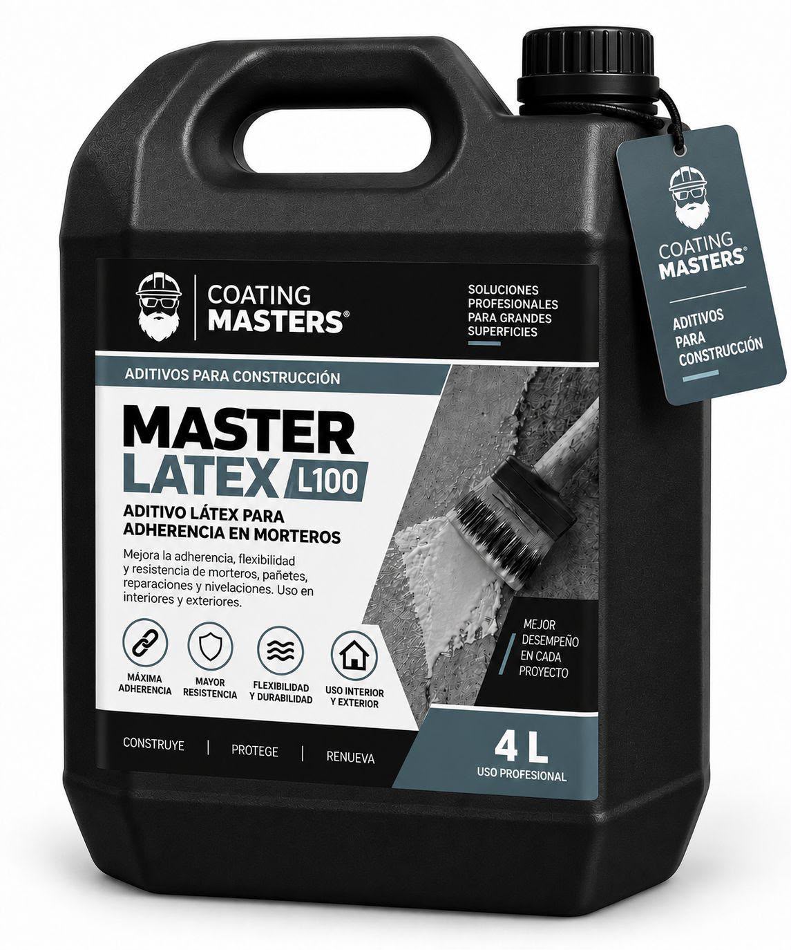 Bidón Master Latex L100 de 4 L, aditivo látex para morteros