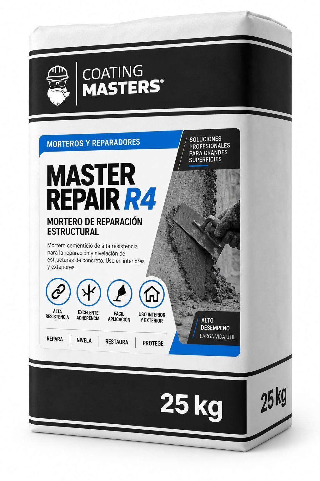 Saco Master Repair R4 de 25 kg, mortero de reparación estructural